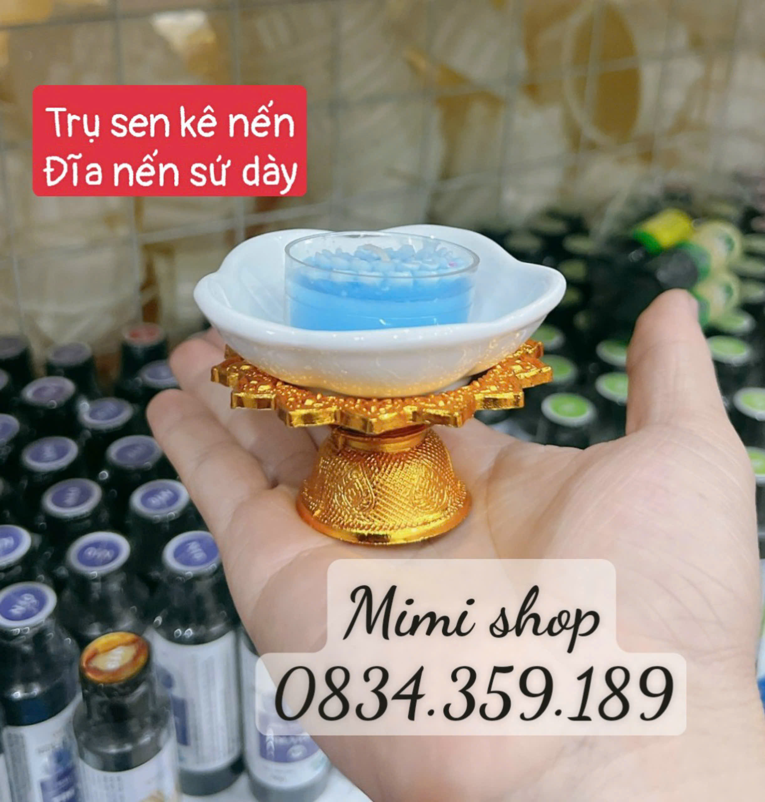 Trụ sen nhựa kê nến, giá kê nến nhựa
