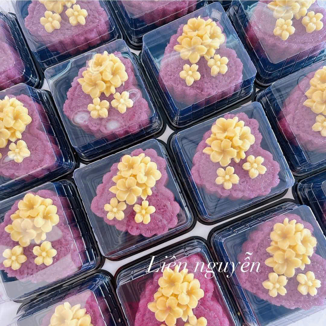 Khuôn silicon chùm hoa sứ ấn đậu trang trí xôi, đổ rau câu