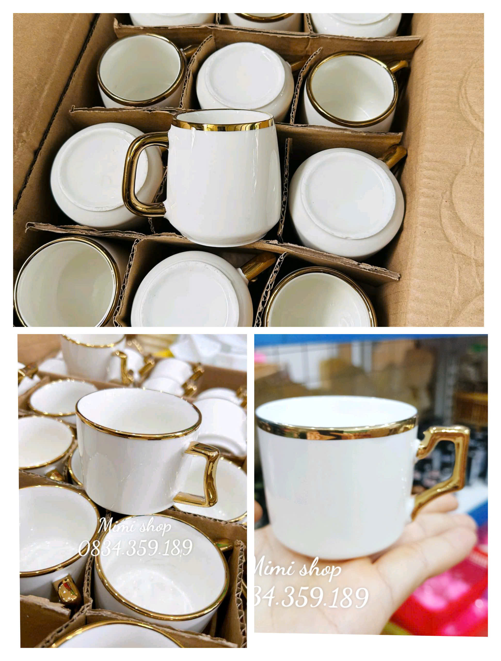 Cốc đựng nước viền vàng, ly nước viền vàng bày mâm cúng, bày bàn trà tiệc