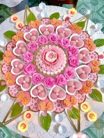 Khuôn silicon hồng trà cỡ đại 13cm đổ thạch