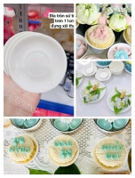Đĩa tròn trắng 11cm đựng xôi, bánh, thạch, trầu cau bày mâm cúng, bàn tiệc
