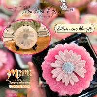 Khuôn silicon hoa cúc khuyết cánh đổ thạch, nhấn đậu