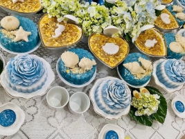 Khuôn silicon hoa hồng Peony đổ thạch