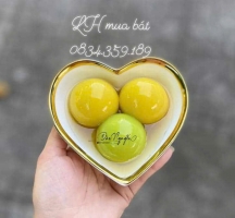 Bát tim sứ viền vàng đậm đựng chè trôi bày mâm cúng, chén tim sứ decor bàn ăn