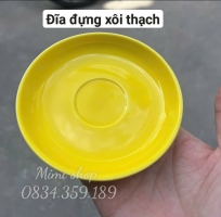 Đĩa tròn màu vàng 11cm đựng xôi, bánh, thạch, trầu cau bày mâm cúng, bàn tiệc