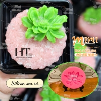 Khuôn silicon hoa sen cánh rủ nhấn đậu trang trí bánh, thạch