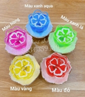 Nến ly hoa mai bày mâm cúng- nến gel nhũ hoa trắng