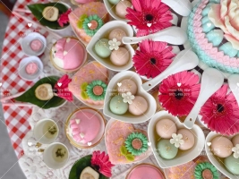 Bát tim sứ trắng đựng chè trôi bày mâm cúng, chén tim sứ decor bàn ăn